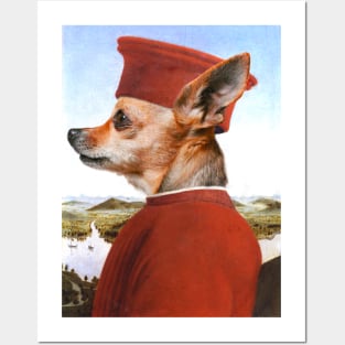 Portrait of a Chihuahua as Federico da Montefeltro - Pet Gift Posters and Art